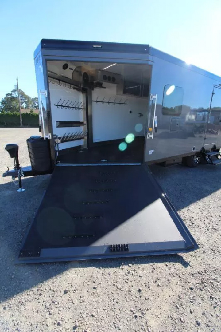 New COMING FALL 2025! 2026 Trails West RPM 28' Snowmobile Trailer-Altitude Package-30gal. Fuel Cell w/Pump-Power Rear Ramp-7.5 gal. LP Tanks