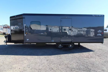 New COMING FALL 2025! 2026 Trails West RPM 28' Snowmobile Trailer-Altitude Package-30gal. Fuel Cell w/Pump-Power Rear Ramp-7.5 gal. LP Tanks
