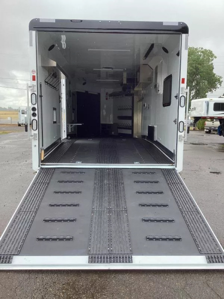 New COMING FALL 2025! 2026 Trails West RPM 28' Snowmobile Trailer-Altitude Package-30 gal. fuel cell-7.5 gal. LP Tanks- Power Rear Ramp