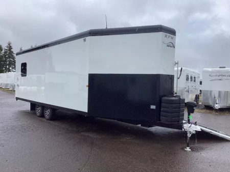 New COMING FALL 2025! 2026 Trails West RPM 28' Snowmobile Trailer-Altitude Package-30 gal. fuel cell-7.5 gal. LP Tanks- Power Rear Ramp