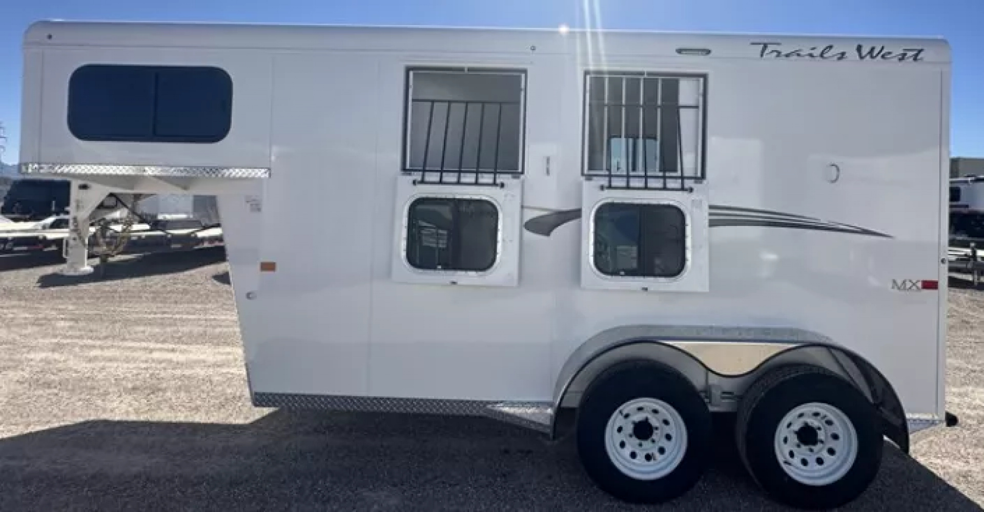 New 2026 Trails West Manufacturing Adventure MX 2H GN -Swing out saddle rack-Water Tank-7'0 Tall-Convenience pkg Horse Trailer