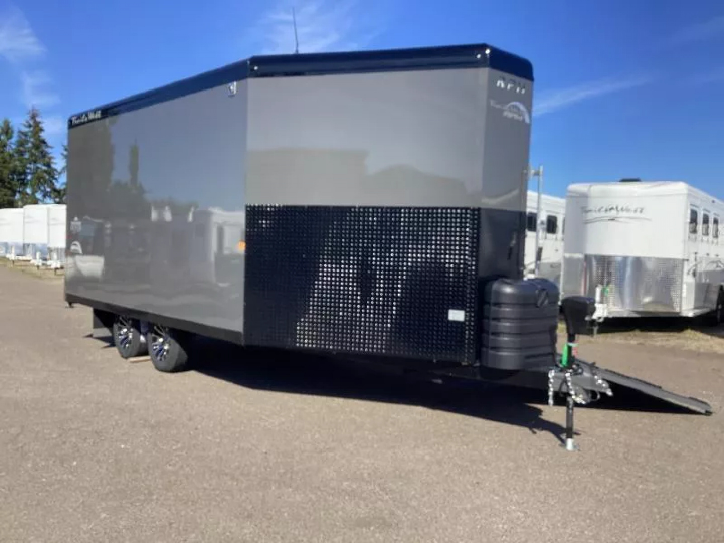 New COMING FALL 2025! 2026 Trails West RPM 20' Snowmobile Trailer-Altitude Package-30 gal. Fuel Cell w/Pump-Power Rear Ramp