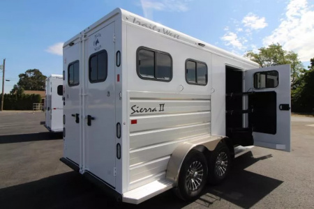 New 2026 Trails West Sierra PRICE REDUCED II 2 Horse Trailer-Side Tack-7'4" Tall - XL Dressing Room- Axle Upgrade- Convenience Package