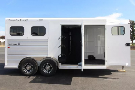 New 2026 Trails West Sierra PRICE REDUCED II 2 Horse Trailer-Side Tack-7'4  Tall - XL Dressing Room- Axle Upgrade- Convenience Package