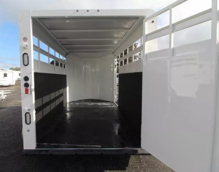 New 2026 Trails West Adventure PRICE REDUCED! 14' Stock / Stock Combo Trailer-Flood Light-Rubber Wall mats- Spare Tire