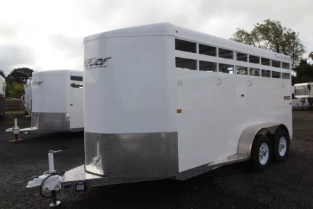 New 2026 Trails West Adventure 17' Stock / Stock Combo Trailer-Flood Light- Rubber Wall Mats- Spare Tire