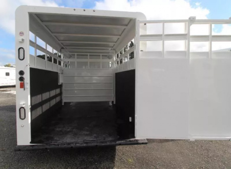 New 2026 Trails West Adventure 17' Stock / Stock Combo Trailer-Flood Light- Rubber Wall Mats- Spare Tire