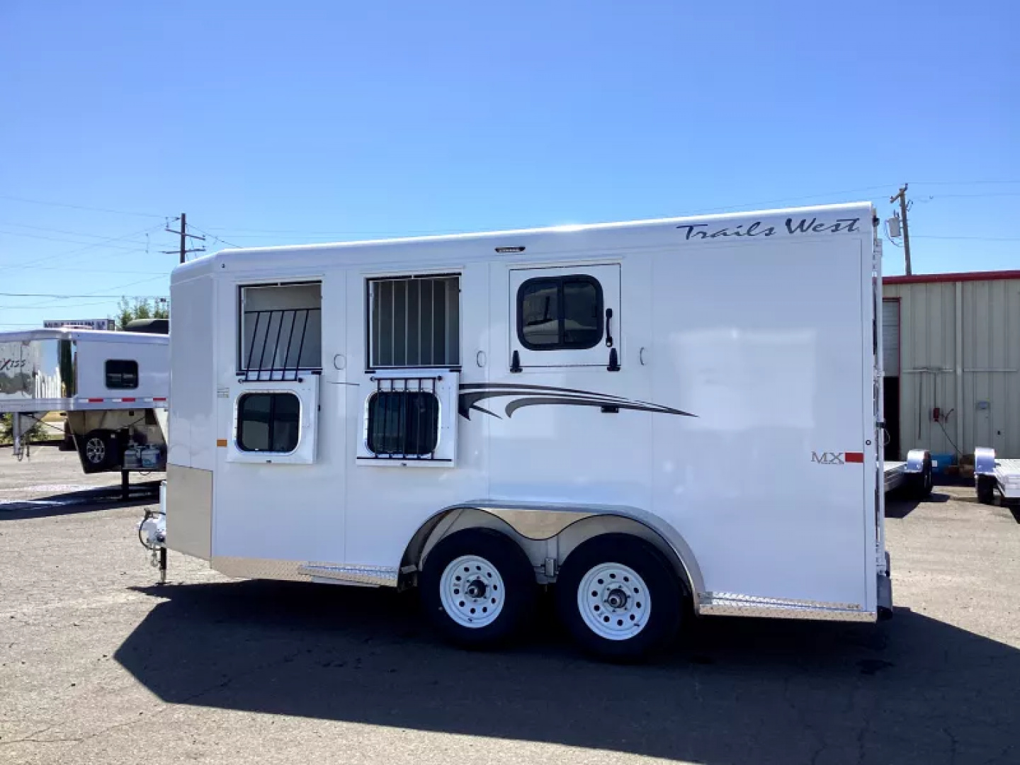 New 2026 Trails West Adventure II MX - 7'T, 6'9"W - Swing out saddle rack - Water Tank 3 Horse Trailer