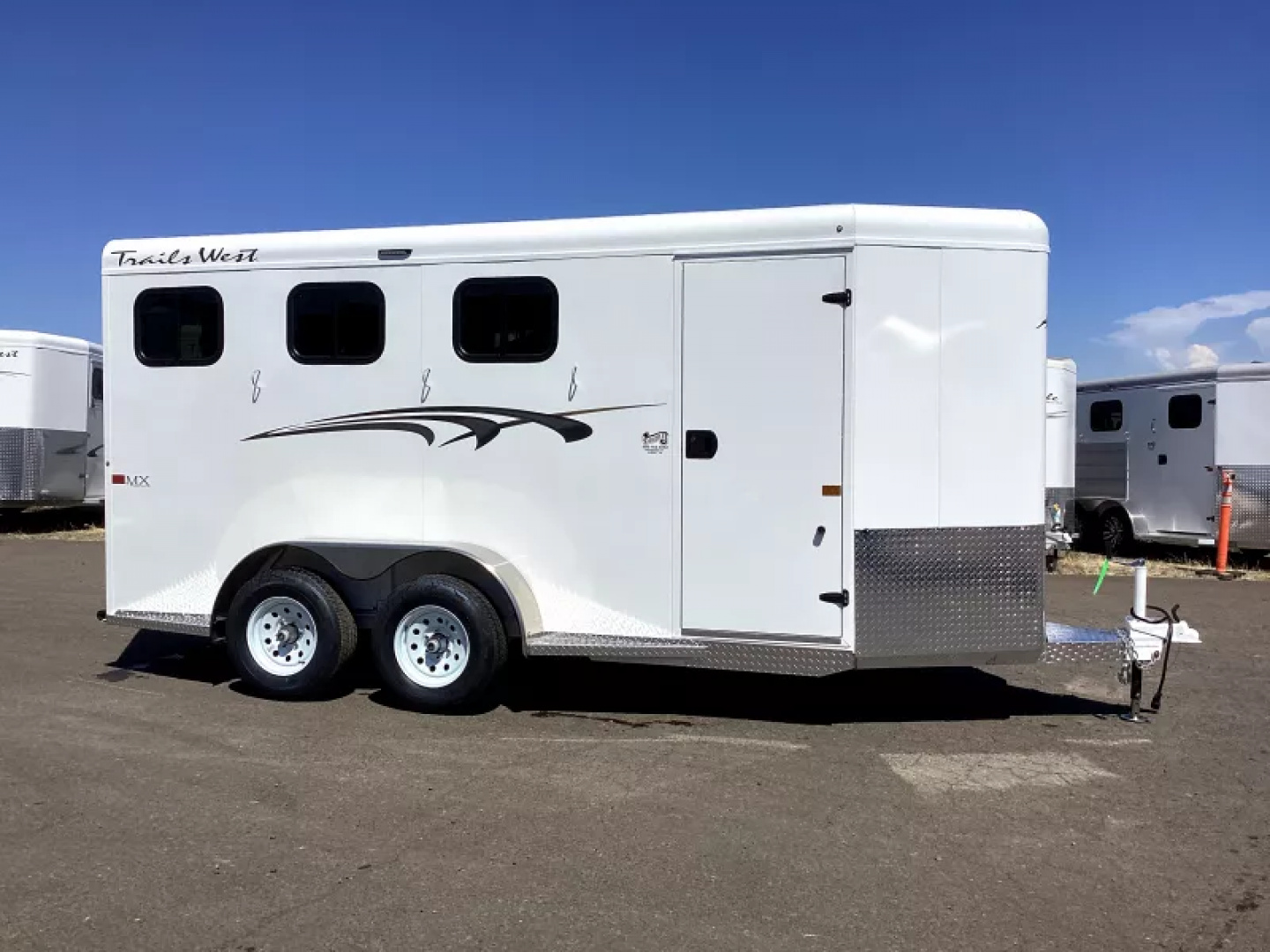 New 2026 Trails West Adventure II MX - 7'T, 6'9"W - Swing out saddle rack - Water Tank 3 Horse Trailer