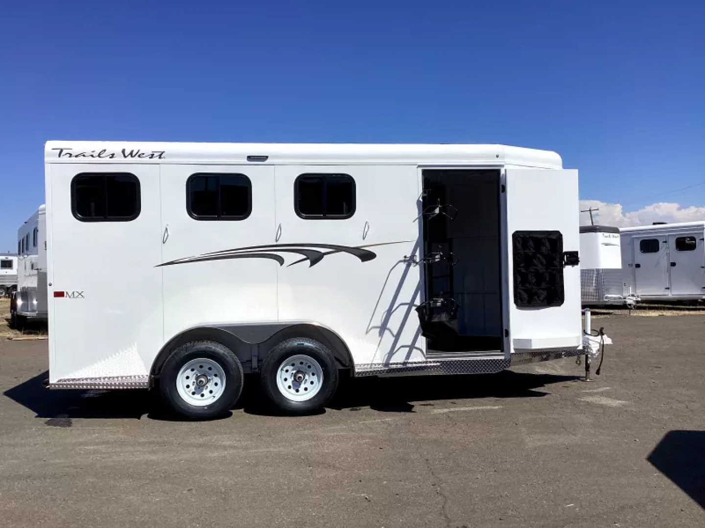 New 2026 Trails West Adventure II MX - 7'T, 6'9"W - Swing out saddle rack - Water Tank 3 Horse Trailer