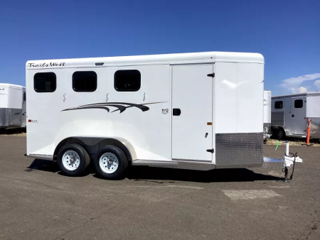 New 2026 Trails West Adventure II MX - 7'T, 6'9"W - Swing out saddle rack - Water Tank 3 Horse Trailer