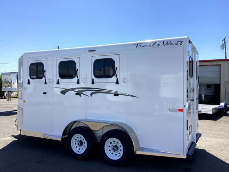 New 2026 Trails West Adventure II MX - 7'T, 6'9"W - Swing out saddle rack - Water Tank 3 Horse Trailer