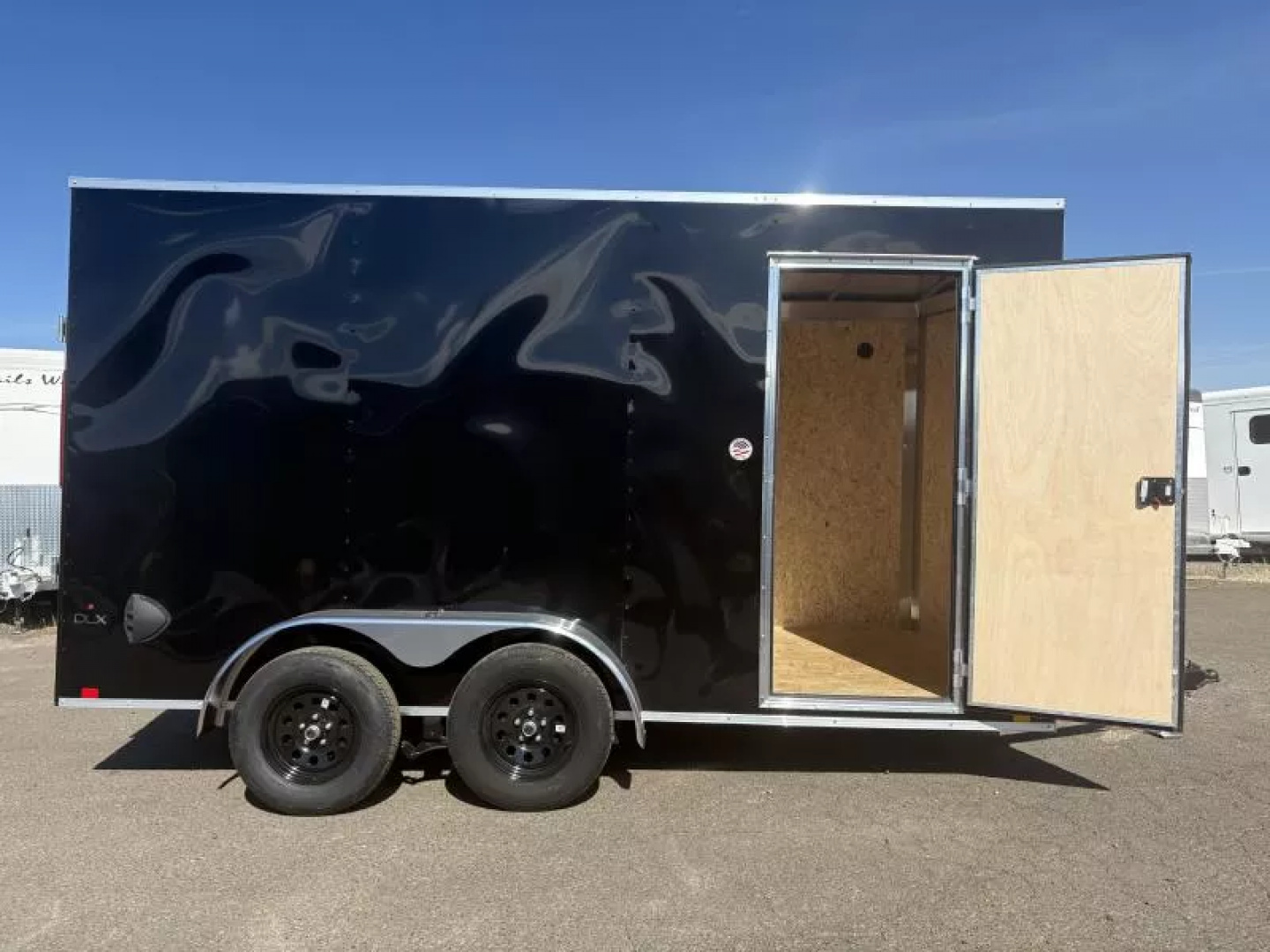 New 2026 Compass Indigo DLX 7x14 Enclosed Cargo Trailer-Rear Stabilizer Jacks, Flat Top W/ V-Nose Cargo