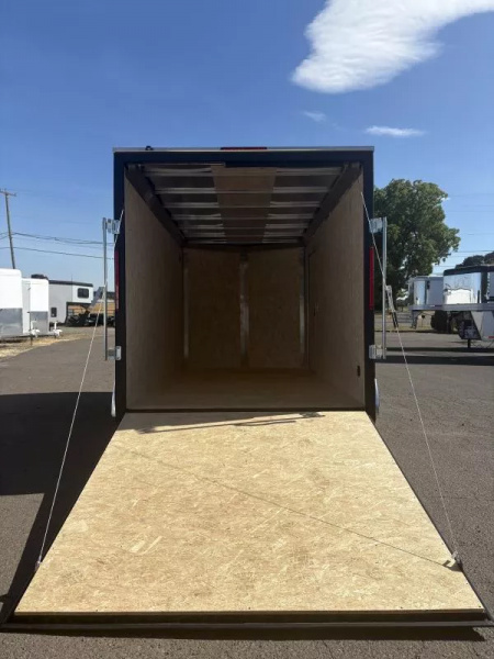 New 2026 Compass Indigo DLX 7x14 Enclosed Cargo Trailer-Rear Stabilizer Jacks, Flat Top W/ V-Nose Cargo
