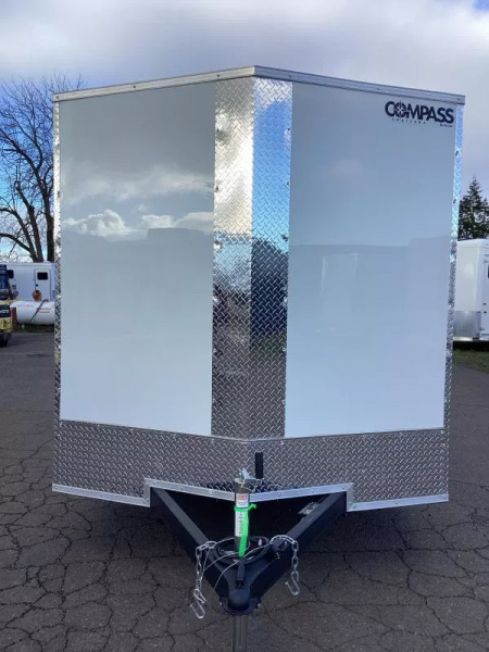 New 2026 Compass Indigo DLX 7x16 Enclosed Cargo Trailer-Rear Flat Top W/ V-Nose Cargo / Enclosed Trailer