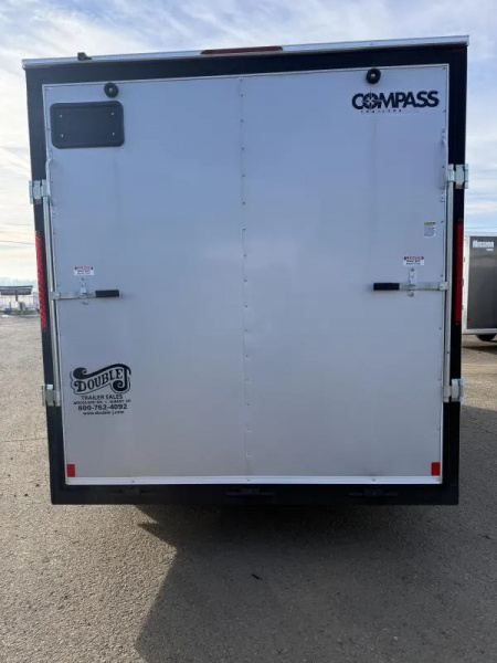 New 2026 Compass Indigo DLX 7x16 Enclosed Cargo Trailer Flat Top W/ V-Nose