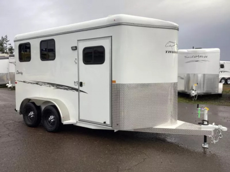New 2026 Thuro-Bilt Liberty Warmblood - 7'6'' Tall - Water Tank - Swingout Saddle Tree - Adjustable Divider 2 Horse Trailer