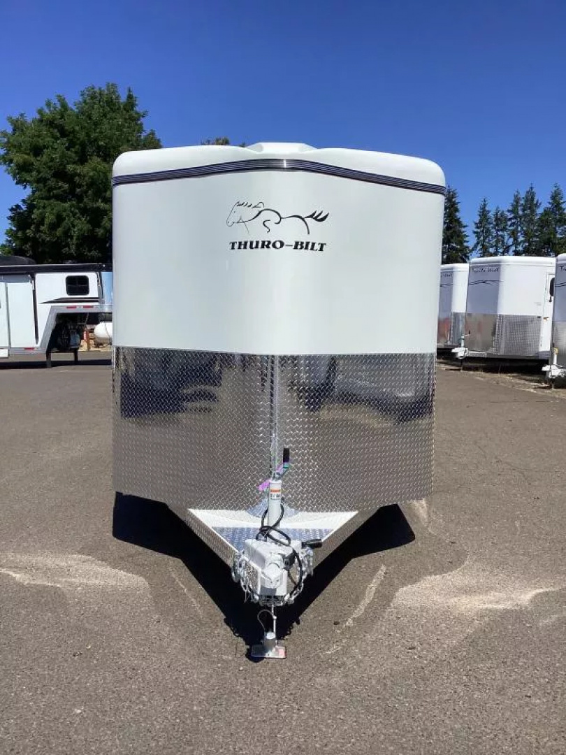 New 2026 Thuro-Bilt Wrangler 2 Horse Trailer-Telescoping Padded Dividers-Swing-Out Saddle Tree- Spare Tire- Extra Divider Catch Horse Trailer