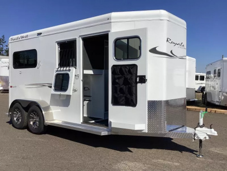 New PRICE REDUCED 2026 Trails West Royale SxST-2H BP - Straightload  - Pass thru Door - Water Tank Horse Trailer