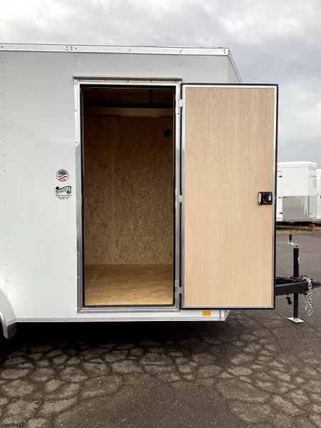 New 2026 Compass Indigo DLX 7x14 Enclosed Cargo Trailer-Rear Stabilizer Jacks, Flat Top W/ V-Nose Cargo / Enclosed Trailer