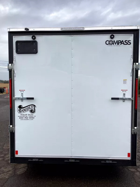 New 2026 Compass Indigo DLX 7x14 Enclosed Cargo Trailer-Rear Stabilizer Jacks, Flat Top W/ V-Nose Cargo / Enclosed Trailer