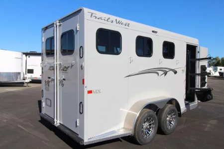 New 2026 Trails West Adventure MX II - GREY - Swing Out Saddle Rack - 3 Horse Trailer