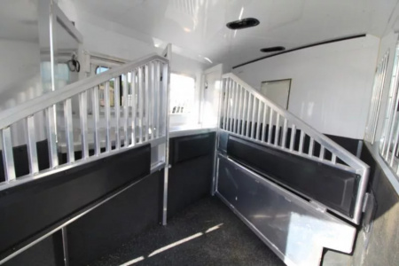 Used 2022 Exiss Endeavor 8312 - 12'sw LQ w/ Slide-8'W-3 Horse aluminum Trailer