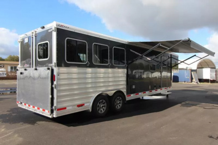 Used 2022 Exiss Endeavor 8312 - 12'sw LQ w/ Slide-8'W-3 Horse aluminum Trailer