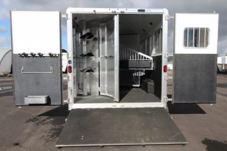 Used 2022 Exiss Endeavor 8312 - 12'sw LQ w/ Slide-8'W-3 Horse aluminum Trailer