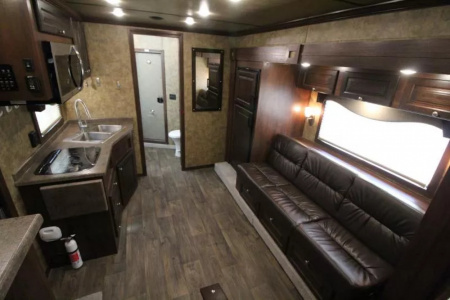 Used 2022 Exiss Endeavor 8312 - 12'sw LQ w/ Slide-8'W-3 Horse aluminum Trailer