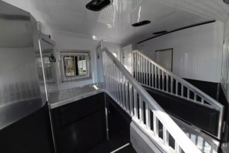 Used 2022 Exiss Endeavor 8312 - 12'sw LQ w/ Slide-8'W-3 Horse aluminum Trailer