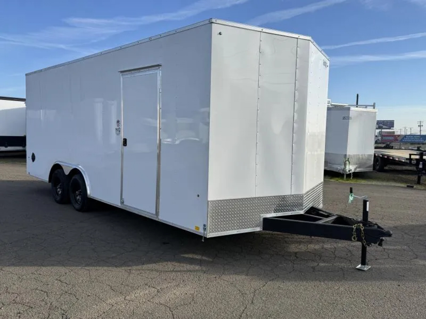 New 2026 Novae Cargo Express EX DLX 8.5' x 20' Enclosed Car Hauler, White, 6" Extra Height