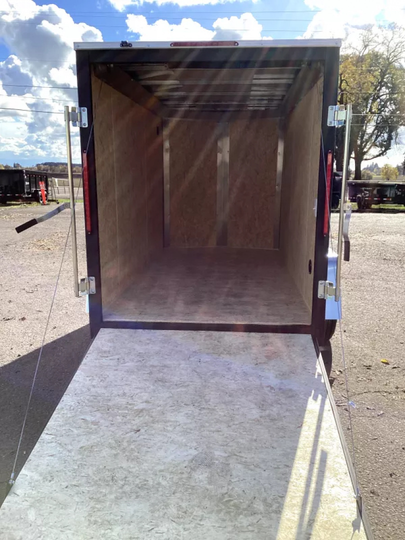 New 2026 Novae Cargo Express EX DLX 5' x 10' Flat Top V-Nose Enclosed Cargo Trailer, Charcoal