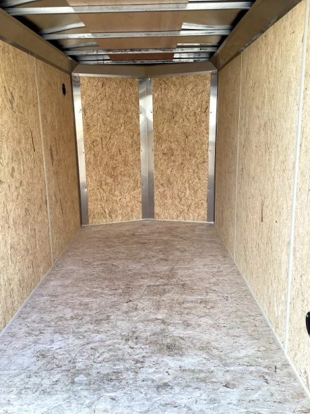 New 2026 Novae Cargo Express EX DLX 5' x 10' Flat Top V-Nose Enclosed Cargo Trailer, Charcoal