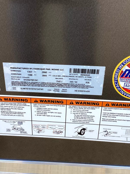 New 2026 Novae Cargo Express EX DLX 5' x 10' Flat Top V-Nose Enclosed Cargo Trailer, Charcoal