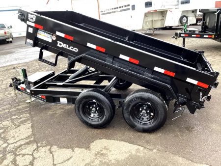 New 2026 Delco Dump Trailer 5x10 7K - Spreader gate - 18" sides - slide in ramps Dump Trailer