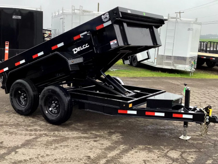 New 2026 Delco Dump Trailer 5x10 7K - Spreader gate - 18  sides - slide in ramps Dump Trailer