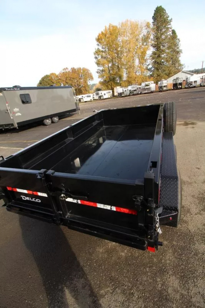 New 2026 Delco Dump Trailer 5x10 7K - Spreader gate - 18" sides - slide in ramps Dump Trailer