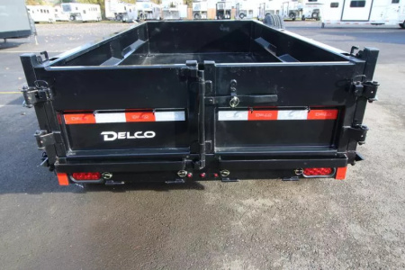 New 2026 Delco Dump Trailer 5x10 7K - Spreader gate - 18" sides - slide in ramps Dump Trailer