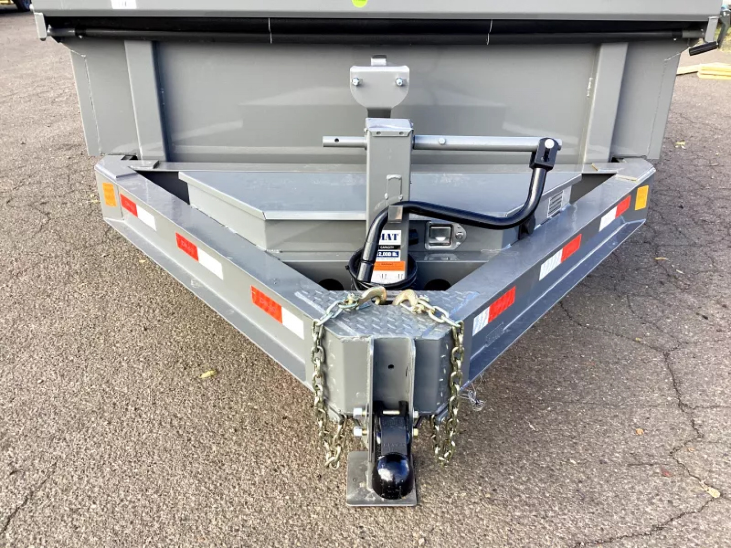 New 2026 Delco Dump Trailer 7x14 -14K - Split/Spreader gate - Jet gray- 2' sides, 6' slide in ramps