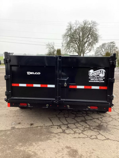 New 2026 Delco Dump Trailer 7x14 -14K - Spreader gate - 3' sides, 6' slide in ramps