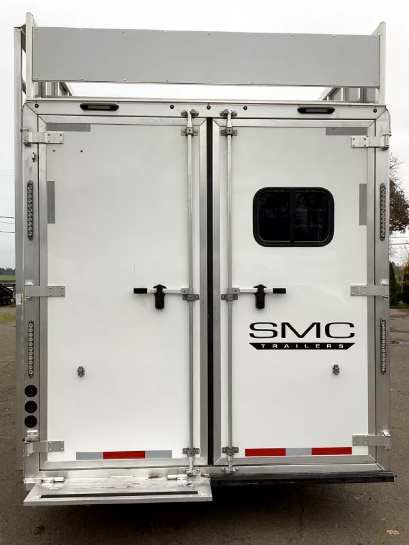 New 2026 SMC Patriot 8414SSR  8'T 8'W 13ft SW - SOFA & DINETTE - Solar - Slide Out - ALL REAL WOOD INT. -LOADED! 4 Horse Aluminum Trailer