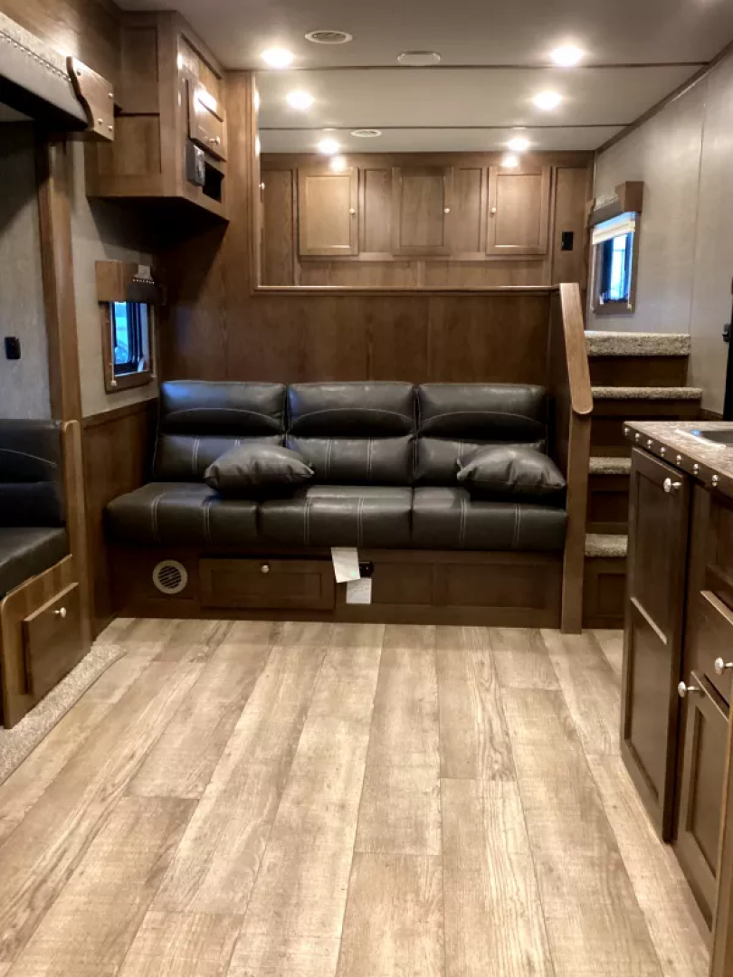 New 2026 SMC Patriot 8414SSR  8'T 8'W 13ft SW - SOFA & DINETTE - Solar - Slide Out - ALL REAL WOOD INT. -LOADED! 4 Horse Aluminum Trailer