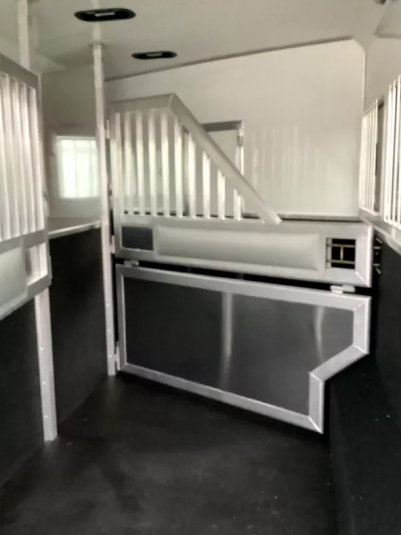 New 2026 SMC Patriot 8414SSR  8'T 8'W 13ft SW - SOFA & DINETTE - Solar - Slide Out - ALL REAL WOOD INT. -LOADED! 4 Horse Aluminum Trailer