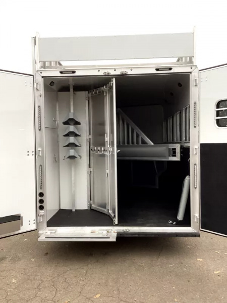 New 2026 SMC Patriot 8414SSR  8'T 8'W 13ft SW - SOFA & DINETTE - Solar - Slide Out - ALL REAL WOOD INT. -LOADED! 4 Horse Aluminum Trailer