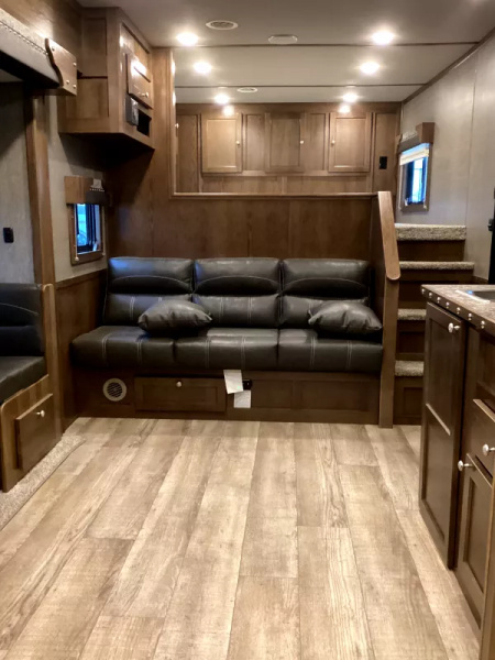New 2026 SMC Patriot 8414SSR  8'T 8'W 13ft SW - SOFA & DINETTE - Solar - Slide Out - ALL REAL WOOD INT. -LOADED! 4 Horse Aluminum Trailer