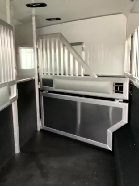 New 2026 SMC Patriot 8414SSR  8'T 8'W 13ft SW - SOFA & DINETTE - Solar - Slide Out - ALL REAL WOOD INT. -LOADED! 4 Horse Aluminum Trailer