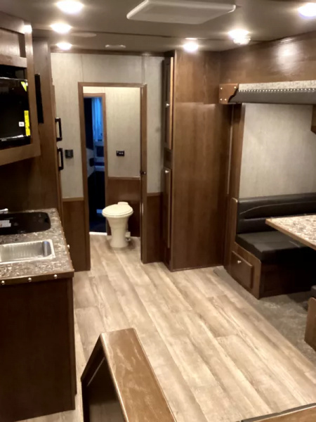 New 2026 SMC Patriot 8414SSR  8'T 8'W 13ft SW - SOFA & DINETTE - Solar - Slide Out - ALL REAL WOOD INT. -LOADED! 4 Horse Aluminum Trailer