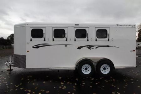 New 2026 Trails West Adventure MX II 4 Horse Trailer - Swing Out Saddle Rack