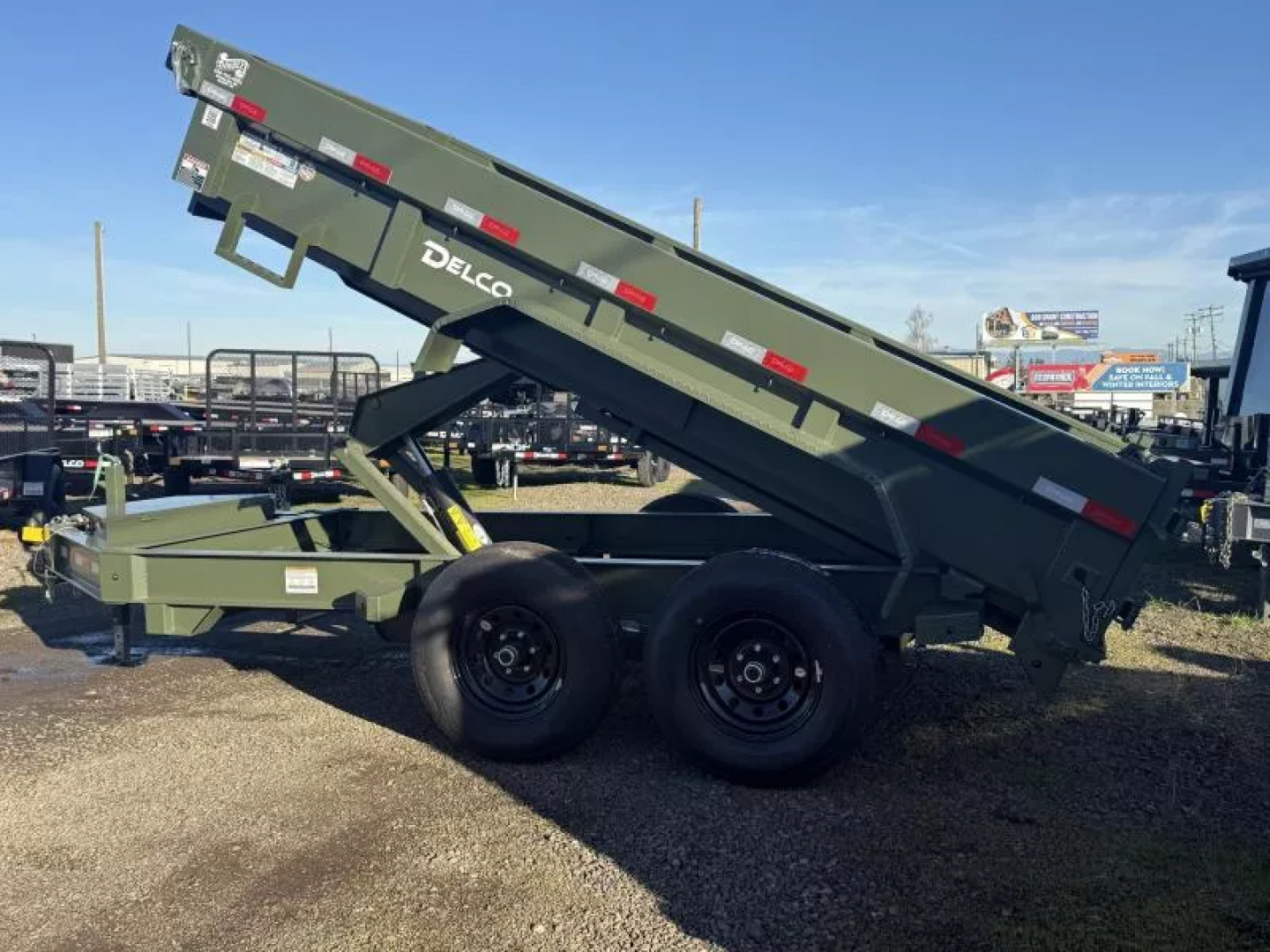 New 6x12 Dump Trailer-12K GVWR- 6" I-Beam, Spreader Gate-21'' sides, 6' Slide-in Ramps, Pull Back Tarp System, 10 Ply Tires, 4 D-rings